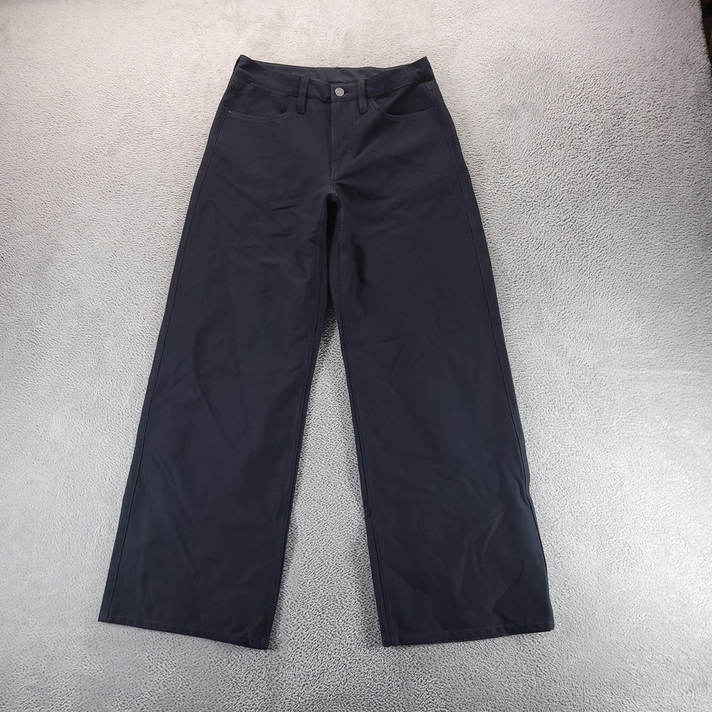 Lululemon Pants Womens 27 Black EasyFive Low Rise Classic Wide Leg Relaxed Twill